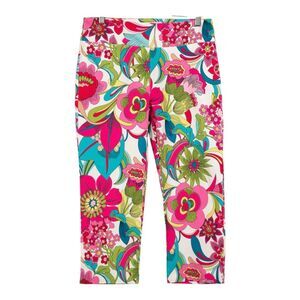 Eric casual bright floral capri stretch waistband size L NWT